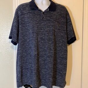 ORVIS Classic Navy Three Button Collar Shirt, XXL